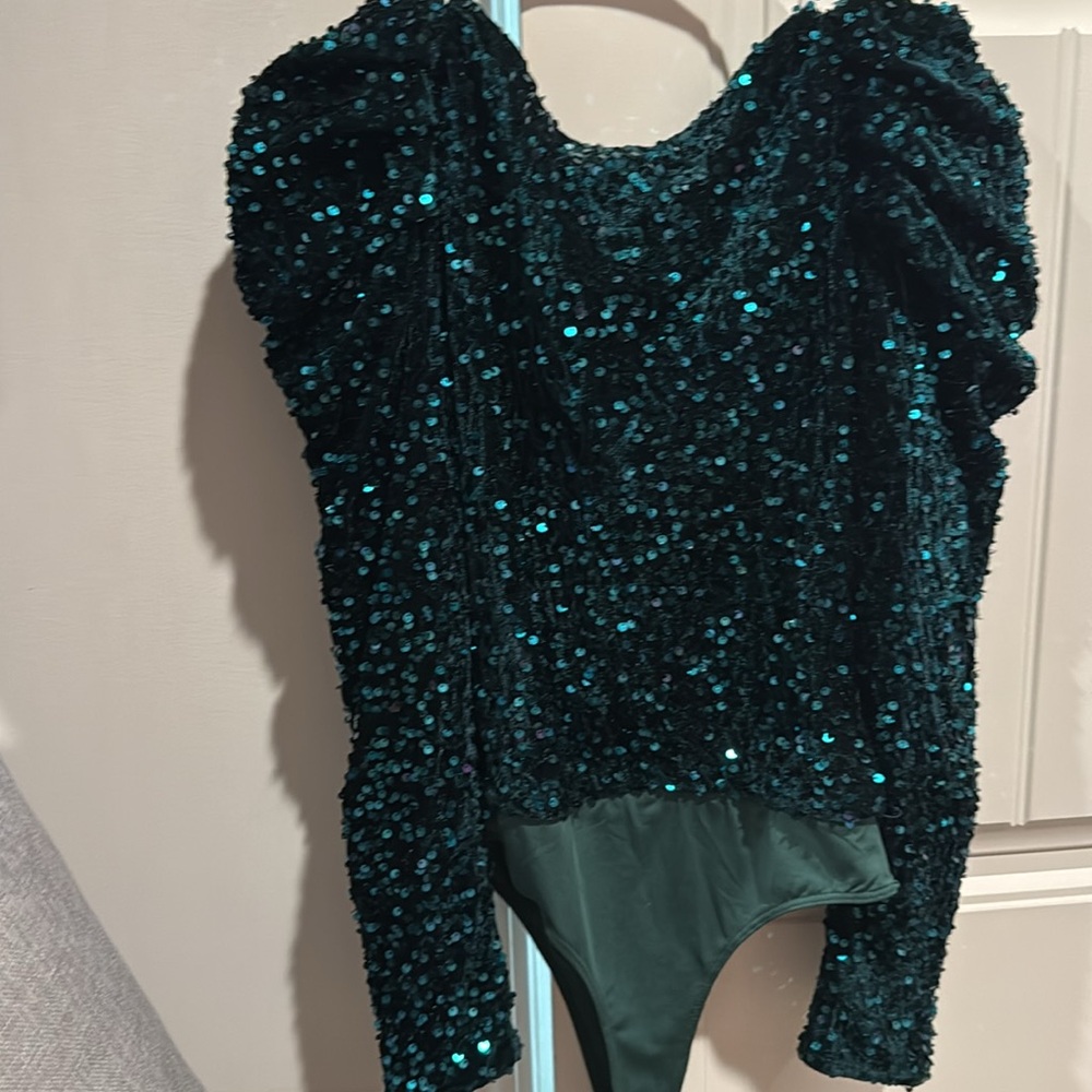 Green sequins bodysuit - Picture 2 of 2